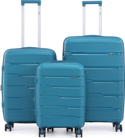 Swiss Voyager סט מזוודות קשיחות בלתי שבירות 3 יח' Swiss Voyager Armor בצבע כחול ים – גדלים 20/24/28 אינץ'