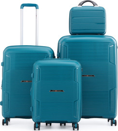 Swiss Voyager סט מזוודות קשיחות בלתי שבירות 4 יח' 28/24/20/14 Swiss Brazil בצבע ירוק בקבוק