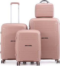 Swiss Voyager סט מזוודות קשיחות בלתי שבירות 4 יח' 28/24/20/14 Swiss Brazil בצבע רוז גולד