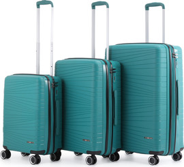 Swiss Voyager Swiss Voyager Texas סט מזוודות קשיחות בלתי שבירות 3 יח' 28/24/20 צבע טורקיז