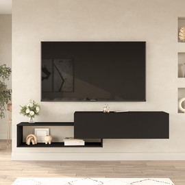 Homax Onix KBL1-LB- שחור - מזנון טלוויזיה צף