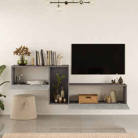 Homax Nox KBL2-GT- בטון-אבן - מזנון טלוויזיה צף