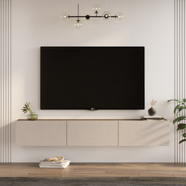 Homax Katu KBL3-CV - שמנת -חום - מזנון טלוויזיה צף