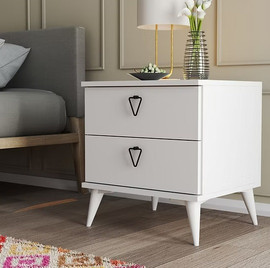 Homax שידת לילה 2 מגירות לבן - Versa-Ce 3634 WHITE
