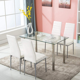 Homax Sergi Clear Set - פינת אוכל שולחן עם 4 כיסאות