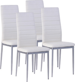 Homax Europe white - רביעיית כיסאות לבנים לפינת אוכל