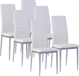 Homax Europe white - שישיית כיסאות לבנים לפינת אוכל