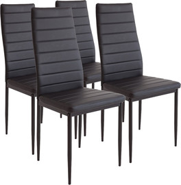 Homax Europe Black - רביעיית כיסאות שחורים לפינת אוכל