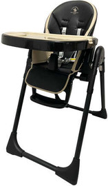 Baby Boss כיסא אוכל דגם פלומה מבית Baby Boss מהדורה מיוחדת: Santa Barbara Polo & Racquet Club - צבע שחור שמנת