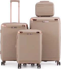 Swiss Voyager סט מזוודות קשיחות בלתי שבירות 4 יח' 28/24/20 Swiss Orlando בצבע שמפנייה