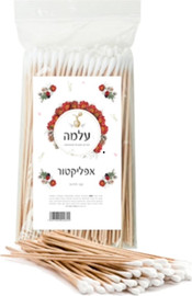 עלמה אפליקטורים מעץ ראש צמר גפן עלמה 15 ס"מ 100 יח