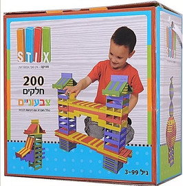 אלפיט טויס סטיקס צבעוני 200 חלקים - משחק הרכבה - אלפיט