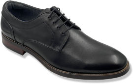 Hush Puppies נעלי עור אלגנטיות לגבר Hush Puppies בצבע שחור סוליה חום כהה