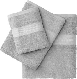 HomeStyle מגבת פנים 100% כותנה 50X85 ס''מ דגם קלאסיק מבית HomeStyle - צבע אפור בהיר