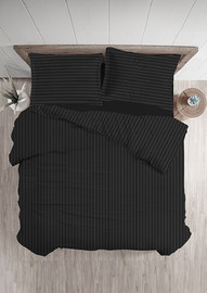HomeStyle סט מצעים 4 חלקים 100% מיקרופייבר 160x200 ס''מ סדרת Pearls מבית HomeStyle - צבע שחור פנינה