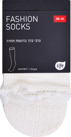 לייף גרב נשים תחרה אורך ברך שמנת 36-41