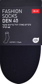 לייף גרב נשים חצי שקוף אורך רגיל שחור 36-41