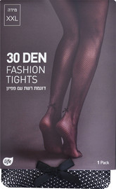לייף גרביון לנשים עם פפיון 30ד. שחור XXL