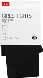 לייף גרבוני בנות 40ד. שחור 2-4 שנים