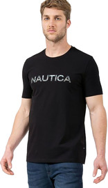 NAUTICA חולצת טישרט לגבר בהדפס קומופלאז'