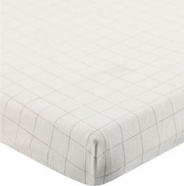 MINENE סדין ללול תינוק 100% כותנה ג'רזי מקולקציית Sketch & Grid - אבן משבצות