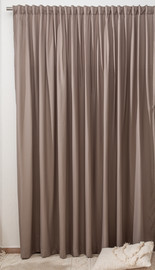 ASHRAM וילון השחלה  לובר 260*300 קפה (זוג)