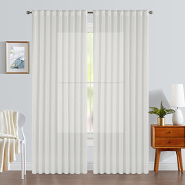 ASHRAM וילון השחלה פטריסיה 250*140 לבן
