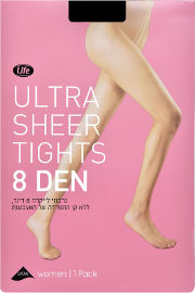 Life גרבוני לייקרה ללא קו הפרדה של אצבעות 8 דנייר שחור