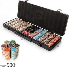 WINCLUB מזוודת פוקר ABS מקצועית 500 ז'יטונים-MONTE CARLO MILLIONS LOW