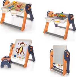 miniwin עמדת משחק הרכבה/לוח ציור עם כסא