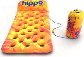 winstore מזרון ים מחורר עם עוגן Hippo - כתום פרחוני