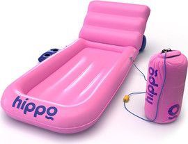 winstore מזרון ים מיטה עם מעמד כוסות ועוגן Hippo - ורוד