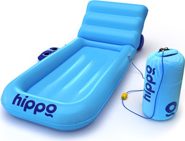 winstore מזרון ים מיטה עם מעמד כוסות ועוגן Hippo - תכלת