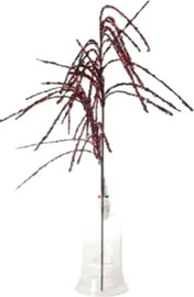 B-DECOR ענף קישוט עלים מנצנצים Guliano בצבע שחור אדום 90 ס"מ