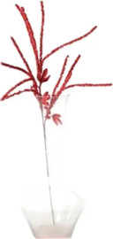 B-DECOR ענף קישוט עלים מנצנצים Guliano בצבע אדום 96 ס"מ