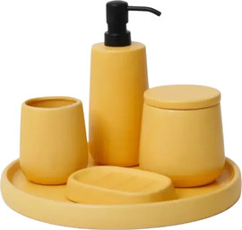B-DECOR סט אביזרי אמבטיה קרמיקה צהוב מט 7 חלקים