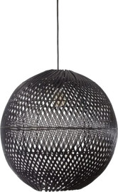 B-DECOR מנורת תקרה Mykonos עשויה במבוק בצבע שחור במידות 50X50X49