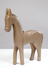 B-DECOR פסל סוס עשוי עץ 46X38X9 בצבע מוקה