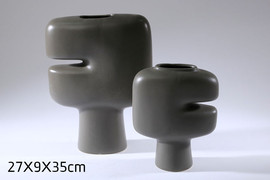 B-DECOR ואזה קרמיקה אפור 27X9X35 ס"מ מט