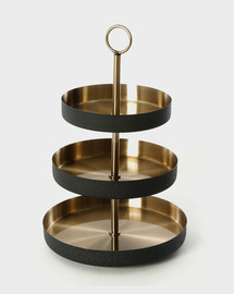 B-DECOR קברט 3 קומות GoldBlack Stainless