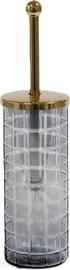 B-DECOR מברשת אסלה זכוכית מעושנת בגימור זהב 40 ס״מ B-DECOR