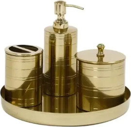 B-DECOR סט אביזרי אמבטיה 4 חלקים Brass Gold PRO