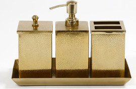 B-DECOR סט אביזרי אמבטיה 27X13X20 ס"מ גוון Brass Gold PRO
