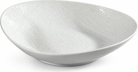 DREAM CHEF צלחת עמוקה (22 ס"מ) מפורצלן לבן בעיצוב מודרני א-סימטרי מסדרת SimpleWhite