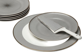B-DECOR סט צלחות עוגה והגשה 8 חלקים Cherche פורצלן NewBornChina 28/21.5