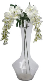 B-DECOR גבעול פרח משי ויסטריה לבן 100 ס״מ B-DECOR