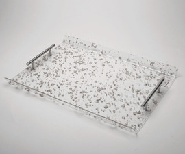 B-DECOR מגש מלבני אקריליק נצנץ 45X33X3 PRO