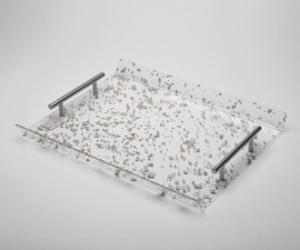 B-DECOR מגש מלבני אקריליק נצנץ 37X30X3 PRO