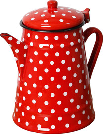 B-DECOR קומקום אמייל אדום נקודות לבנות 1700 מ"ל דגם Polka B-DECOR