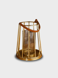 B-DECOR עששית עץ מנגו BrassGold 30X38 PRO